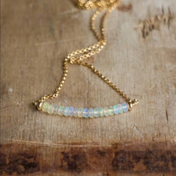 PRICE FIRM! Ethiopian Fire Opal 18K gold Necklace - Picture 3 of 4